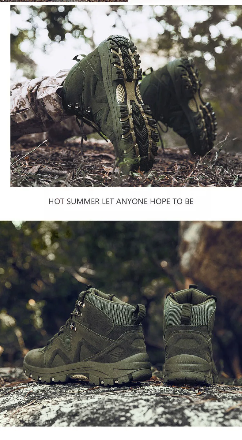 Men Tactical Boots Army Boots Military Desert Waterproof Work Safety Shoes Climbing Hiking Sport Shoes Ankle Men's Outdoor Boots