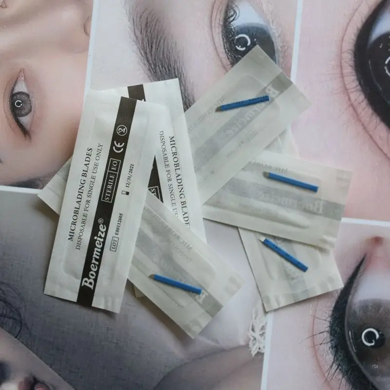 Tattoo Microblading Eyebrow Tattoo Needle Microblading Blades for 3D Eyebrow Embroidery Muanul pen permanent makeup tattoo 10pcs microblading tattoo needles permanent makeup eyebrow 3rs 5rl 5rs manual tattoo fog needles for lamina blade agulhas tebori