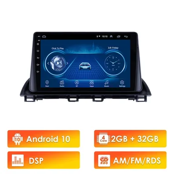 

2 din Adroid 10 RDS DSP Car Radio Stereo WIFI GPS Navigation Multimedia Player head unit For Mazda 3 2014-2017