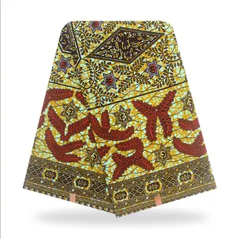 

Nigeria Wax High Quality 100% Cotton Wax Print Fabric Hot Sale African Ankara Fabrics Sewing Material 6yards