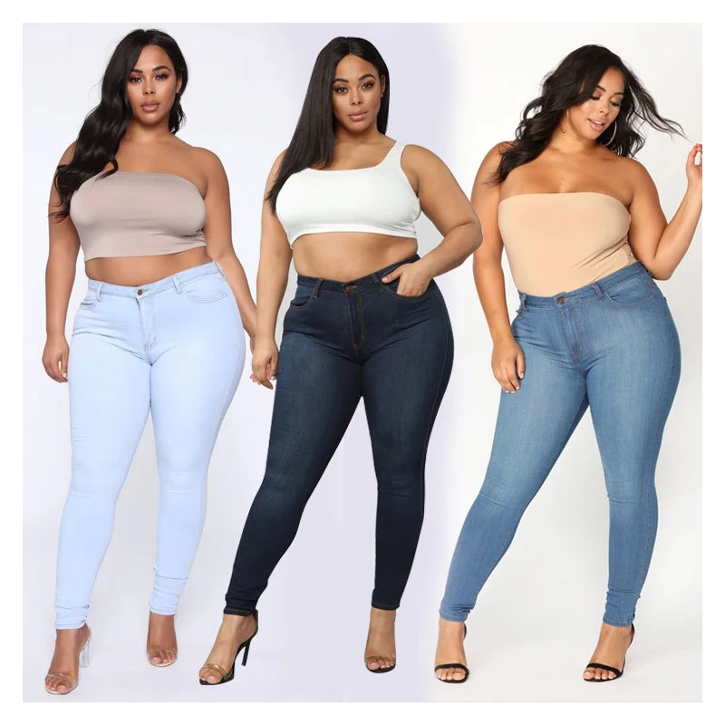 

2020 High Waist Loose Comfortable Jeans For Women Plus Size Fashionable Casual Straight Pants Mom Jeans Washed Skinny Jeans