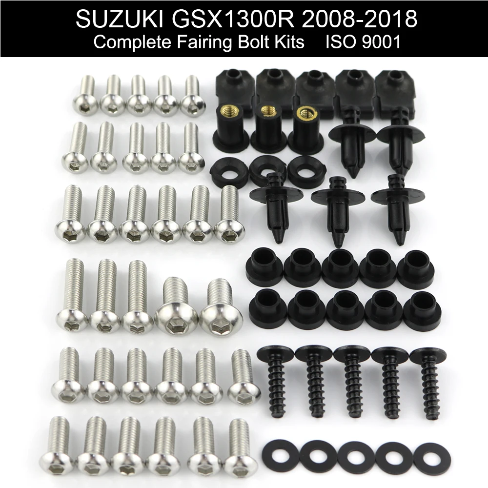 Подходит для Suzuki GSX1300R Hayabusa 2008 2018 2012 2013 2014 2015 полный комплект обтекателей болтов