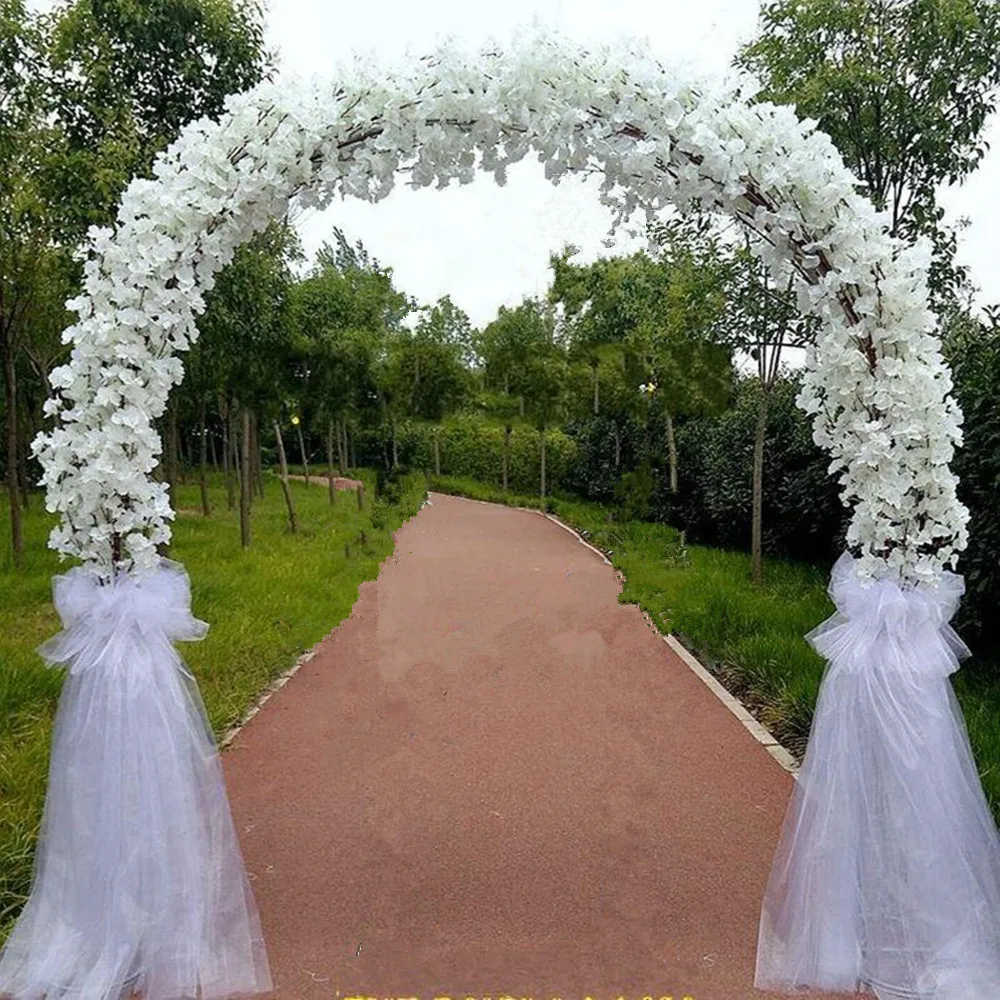 Роскошные свадебные центральные металлические свадебные арки двери висячие гирлянды цветок стенд с вишневыми цветами для свадьбы фон реквизит