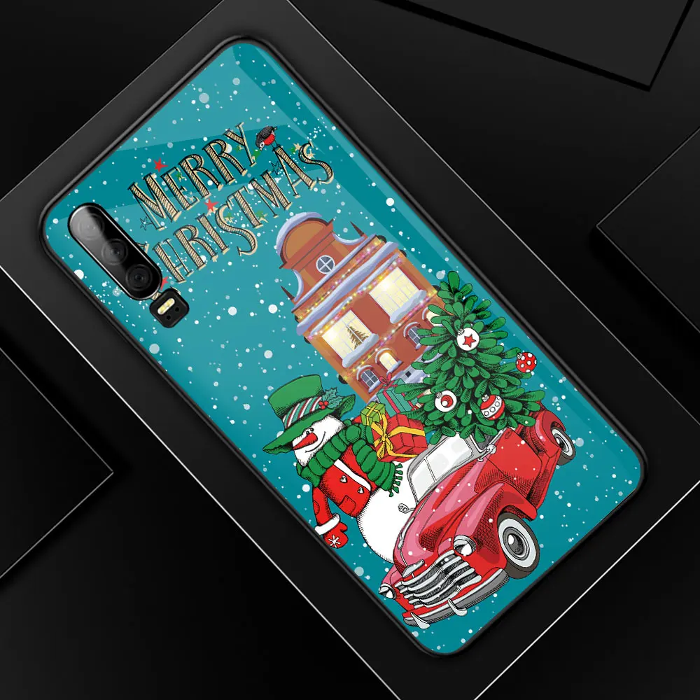 Для huawei P30 Lite чехол с Рождеством чехол из закаленного стекла для huawei mate 9 10 20 30 Pro huawei P9 P10 plus DIY Чехол