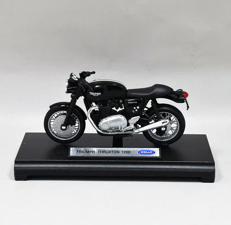 1:18 Welly TRIUMPH Thruxton 1200 модель мотоцикла черного цвета