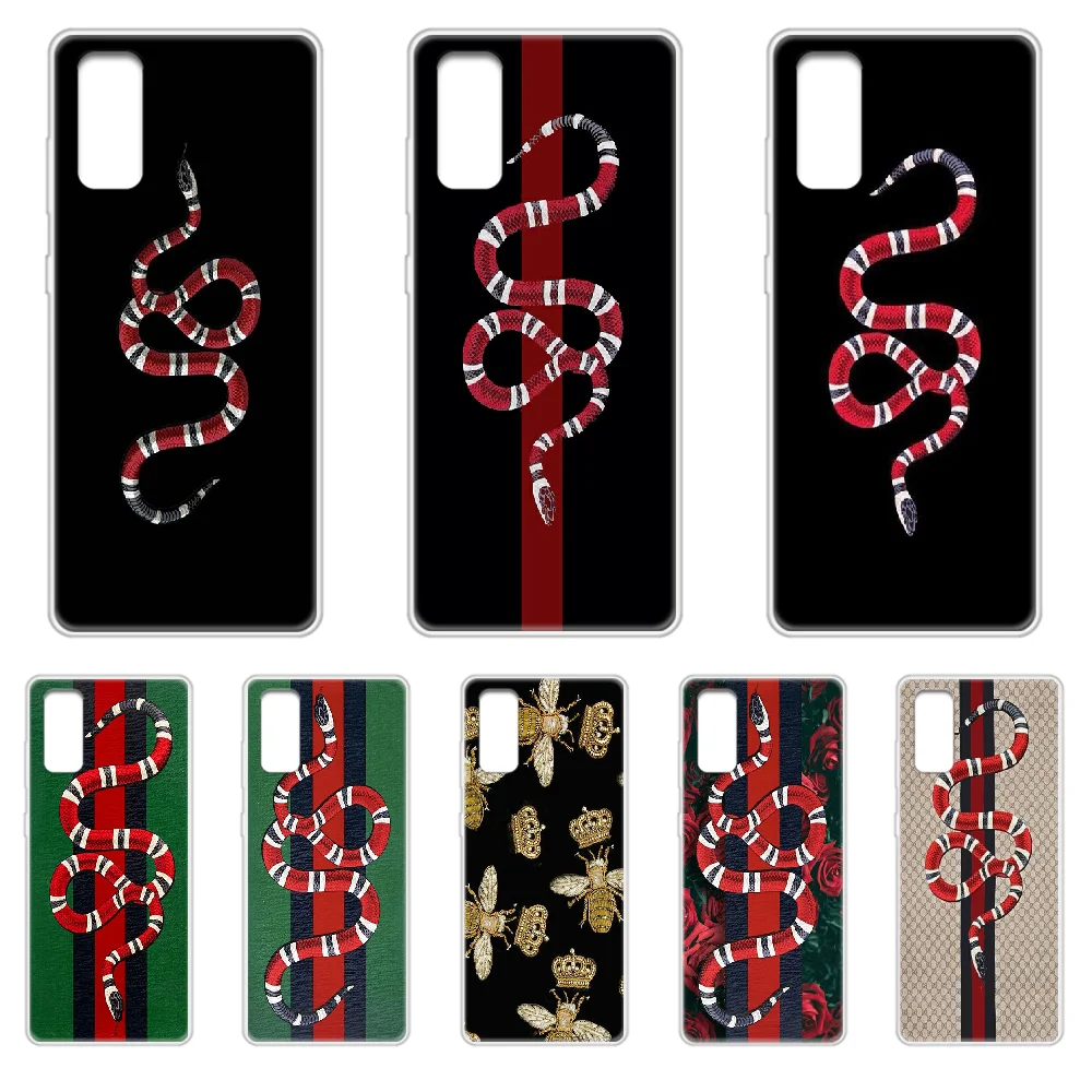 

Italian luxury snake Phone Case cover hull For SamSung Galaxy S 7 8 9 10 11 20 a 20e 50 51 70 71 Plus Edge Ultra transparent