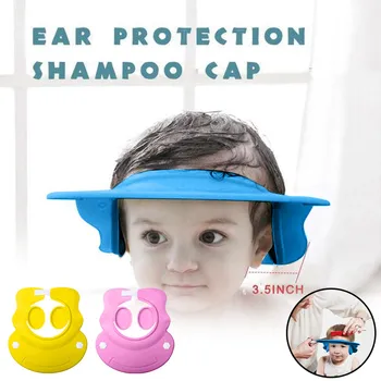

Children Waterproof Cap Safe Baby Shower Cap Kids Bath Visor Hat Adjustable Baby Shower Cap Protect Eyes Hair hat for Baby 8.31