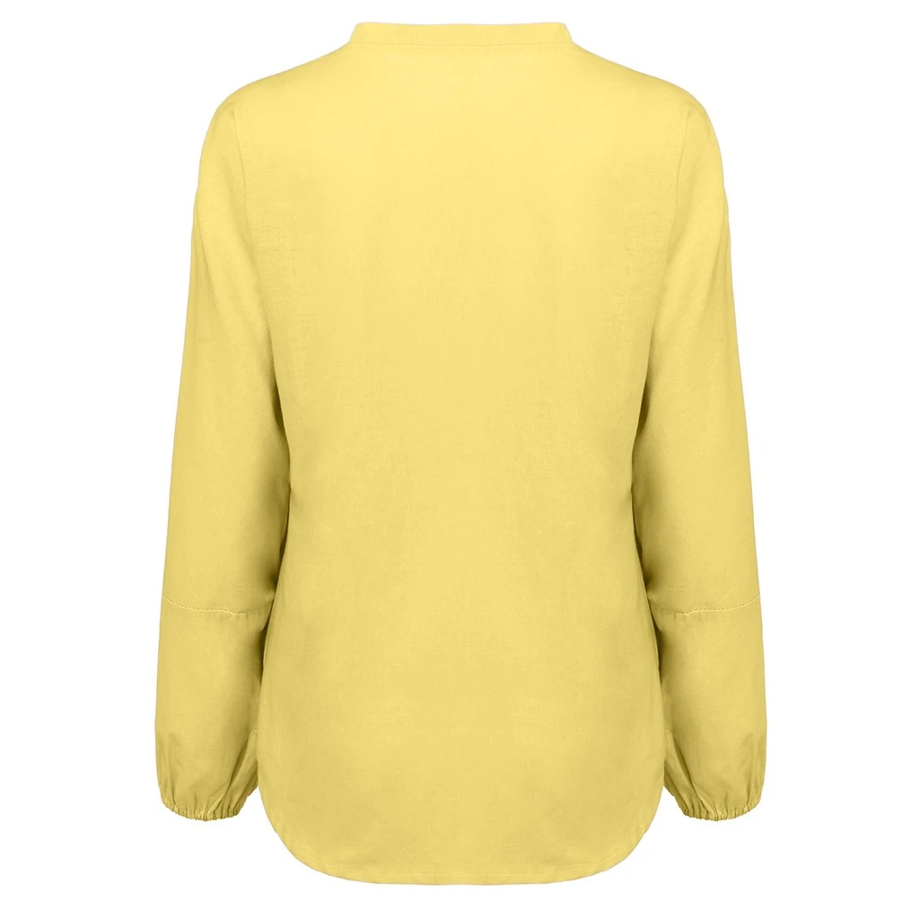 Women Blouses 2019 Fashion Puff  Long Sleeve Top Shirt Solid Elegant White Office Lady Shirt V-Neck Loose Chemise Femme 822