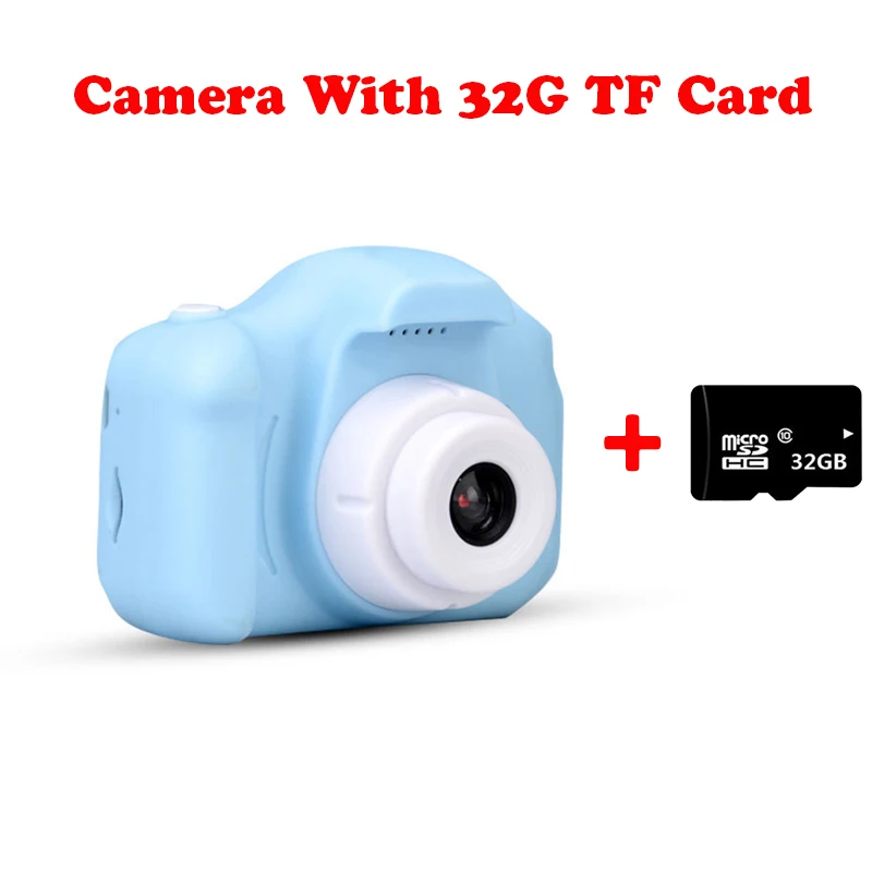 Blue Camera-32G TF 8.0MP мини цифровая камера 2,0 дюймов Камера Фото Видео TF карта поддержка детей подарки на день рождения 1080P проекционная видеокамера - Цвет: Blue Camera-32G TF