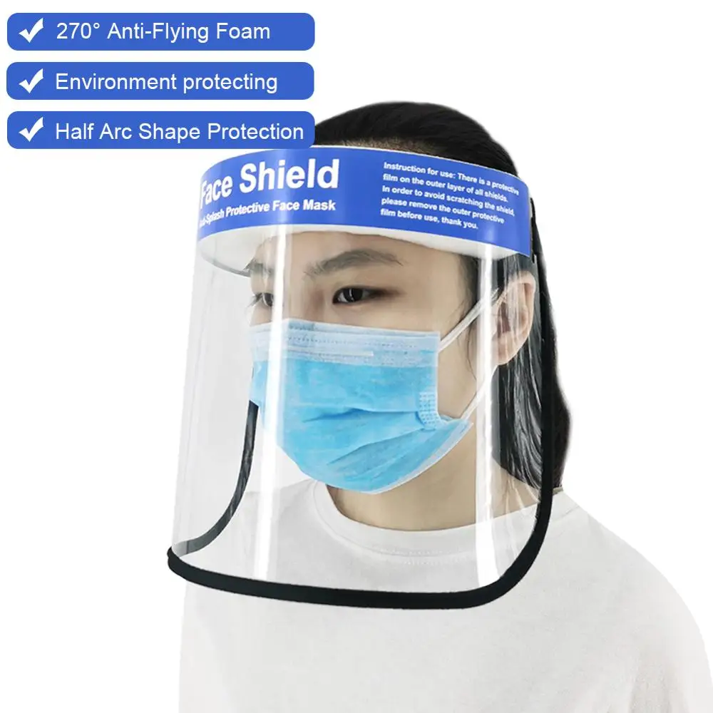

20 Pcs Transparent Face Shield Mask Against Droplets Catering Food Hygiene Plastic Kitchen Restaurant Spit Saliva Chef Mask