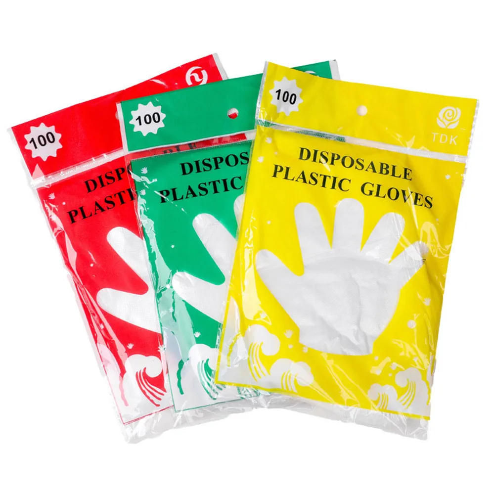 Hairdressing  Catering Poly Disposable Clear Polythene Gloves Packs of 100 