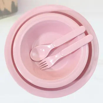 

1 Set Pink Kids Flatware Lovely Children Tableware Set Macaron-colored Tableware