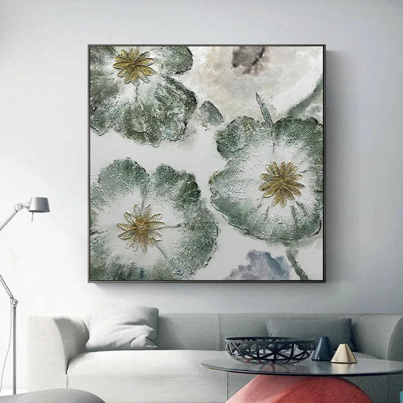 Pure hand-painted Oil Nordic Light Extravagant Floral Decorative Painting Modern Restaurant After Hong Kong-style Mural | Дом и сад