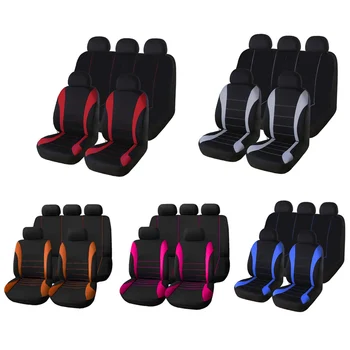 

9PCS Front Car Seat Covers Front Airbag Ready Sport Bucket Seat Cover