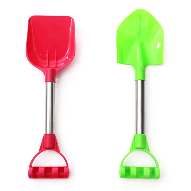 2 Pcs/set Summer Sand Shovels for Kids Toddler Plastic Beach Shovel Tool Toys with Handle Digging Sand Beach Fun Gift Outdoor 4