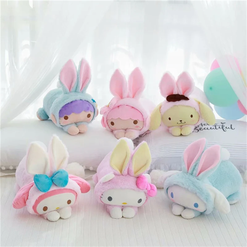

Cute girl heart beauty Le Yu Gui dog turned rabbit rabbit doll plush toy tray