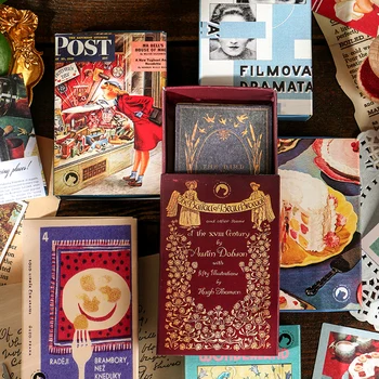 

60pcs retro double-adhesive paper matchbox note paper retro stationery loose-leaf office accessories school supplies
