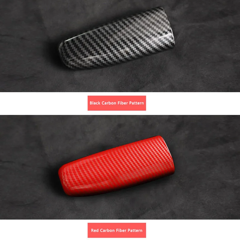 QHCP Handbrake Grip Frame Cover Hand Brake Trims ABS Carbon Fiber For Ford Mustang 2015 Car Accessories hand brake cover