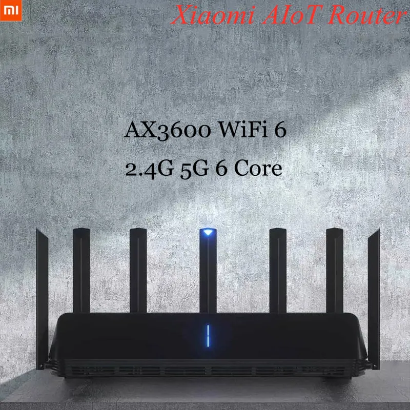 US $126.35 Xiaomi AIoT Router Wireless Router Signal Amplifier Modem 24G 5G 6 Core AX3600 WiFi 6 6Antennas MUMIMO 512MB Wifi Adapter