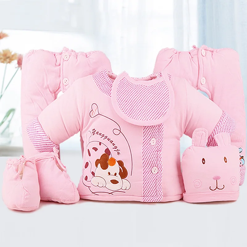 

Puppy-Autumn And Winter Thick Babies' Cotton-padded Clothes 6 Pieces Newborns Baby Cotton-padded Clothes Infant Clothing