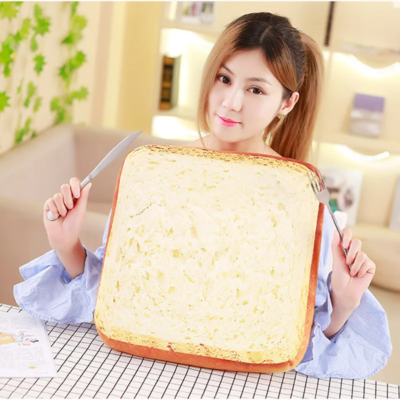 Birthday Gift Slice Bread Seat Cushion Weibo Celebrity Style Toast Bread Pillow Cat Pet Cushion Customizable