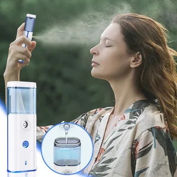 

Portable 18ml USB Air Humidifier Mini Rechargable Handheld Water Ultrasonic Nano Essential Oil Diffuser Face Steamed Spray#g40