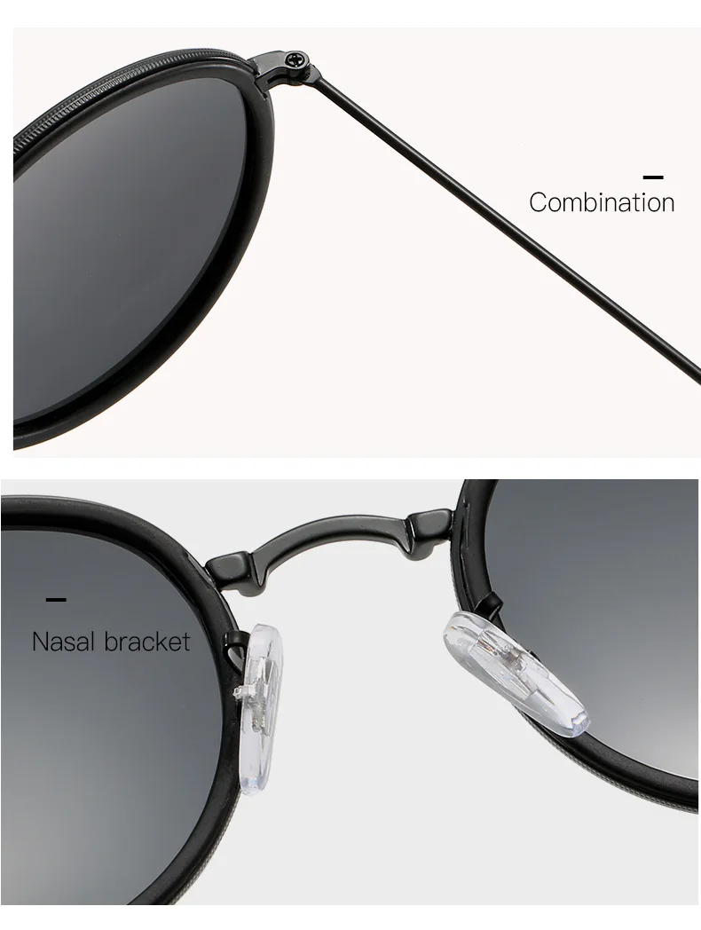 Модные мужские солнцезащитные очки поляризованные линзы круглые брендовые дизайнерские женские высококачественные солнцезащитные очки