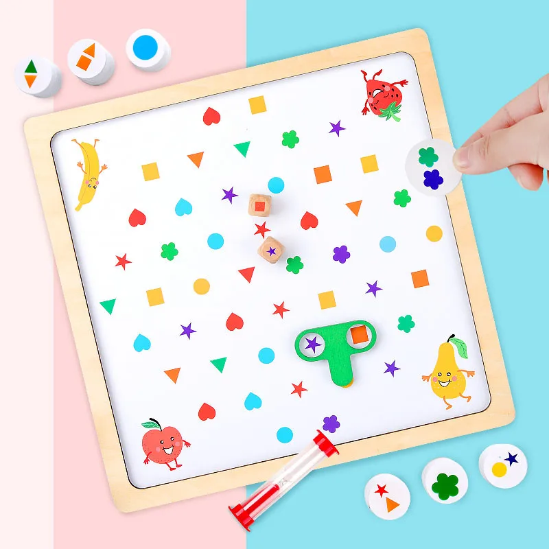 

Children Improve Concentration Training Parent-child Interaction Find Pictures Memory Board Game Shape Matching Educational Toys
