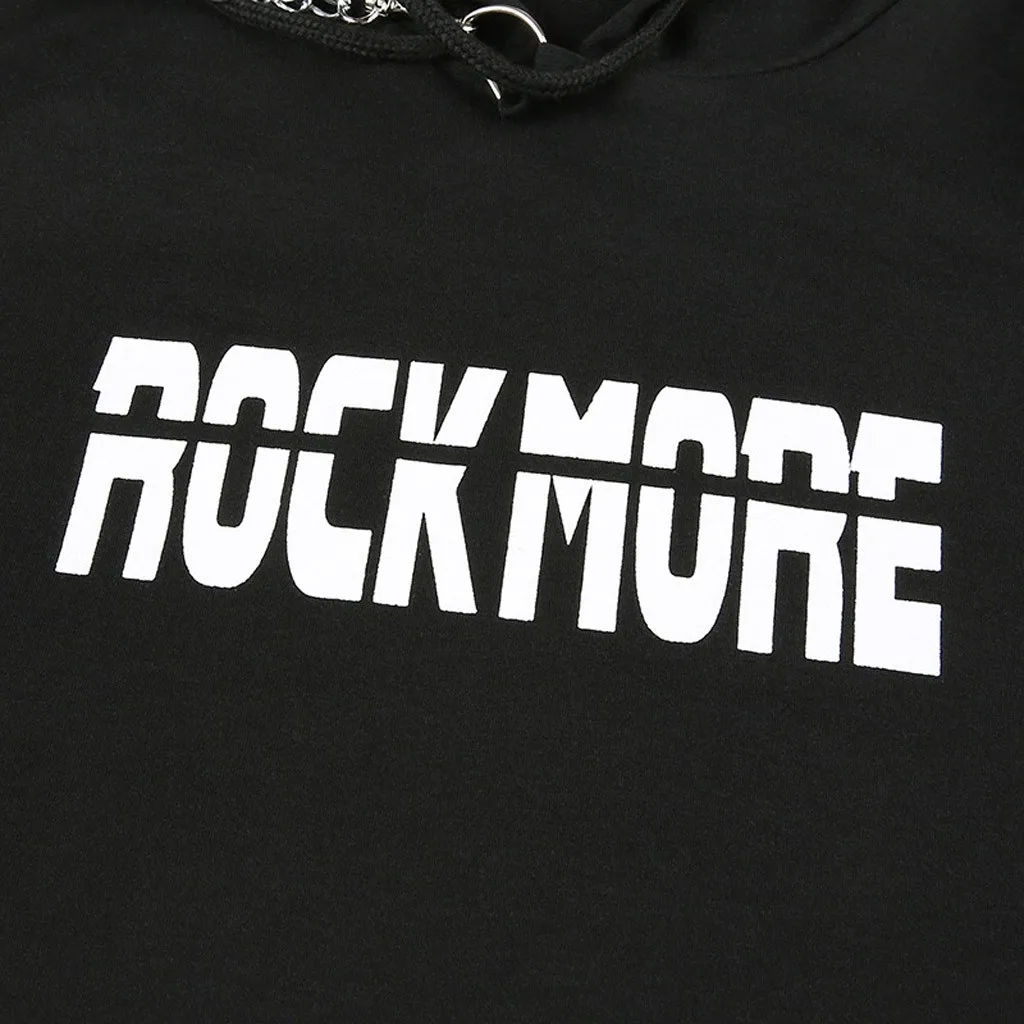 Для женщин письмо шнурок в готическом стиле с капюшоном толстовки KPOP одежда; Свитшот Харадзюку уличная одежда с длинным рукавом в стиле «хип-хоп Короткая Толстовка