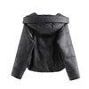 Korean winter jacket women leather jacket kawaii black parka bubble jackets coats hooded  cropped leather puffer jacket ladies ► Photo 2/6