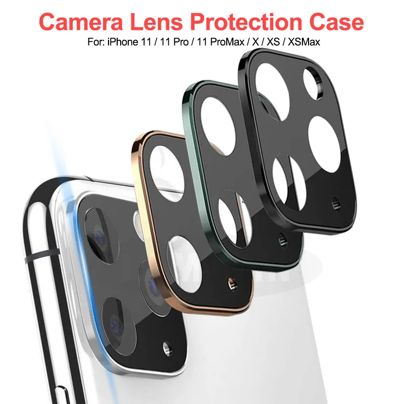 Металлический защитный чехол для объектива камеры iPhone 11 Pro Max наклейка на