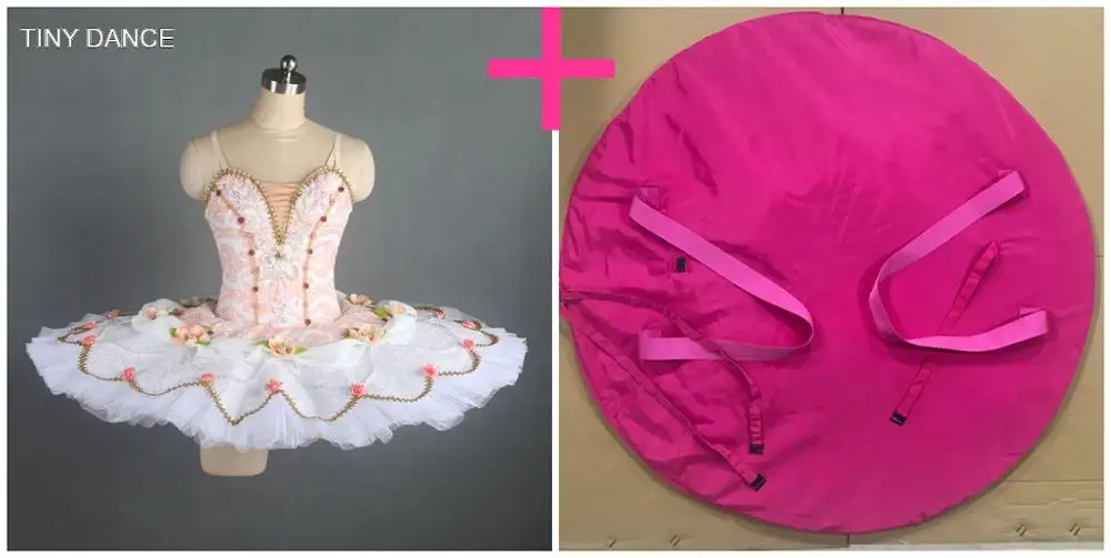tutu and pink bag Лебединое озеро балетное трико из спандекса танцевальная балетная пачка платье представление и соревнование пачка взрослый профессиональный танец пачка B17053 - Цвет: tutu and pink bag