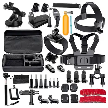 

60 Pcs Accessories Set Kit For GoPro Hero 2 3 3+ 4 5 SJCAM Head Chest Strap Pole