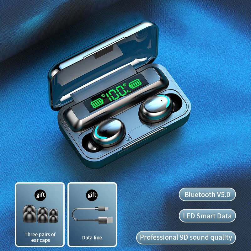 Bluetooth V5 0 Earphones Wireless Headphones With Microphone Mic Sports Waterproof Headset 1200mAh Charging Box For iOS Android