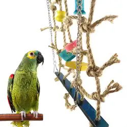 Птица Попугай, белка восходящие качели лестница гамак декор для клетки жевать игрушка