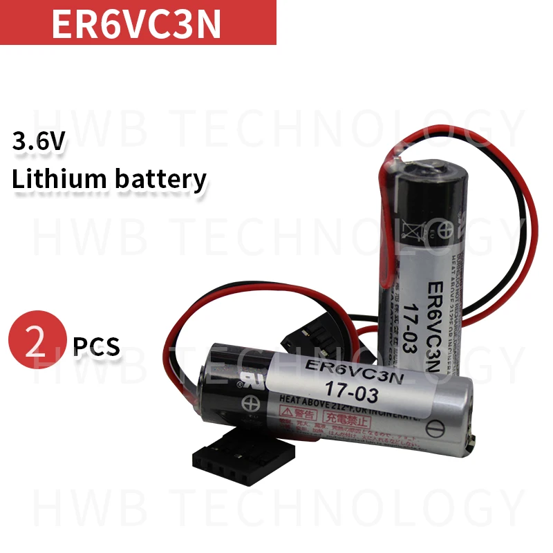 2pack HOT NEW ER6VC3N ER6V/3.6V AA 3.6V 2Ah+JAE5PIN The PLC battery CNC lithium Yaskawa special | Электроника