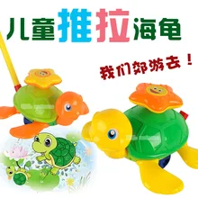 Младенцы обучающиеся ручной толчок игрушка скользящие черепахи колокольчик ноги движение рука толчок черепаха дети ларек игрушка