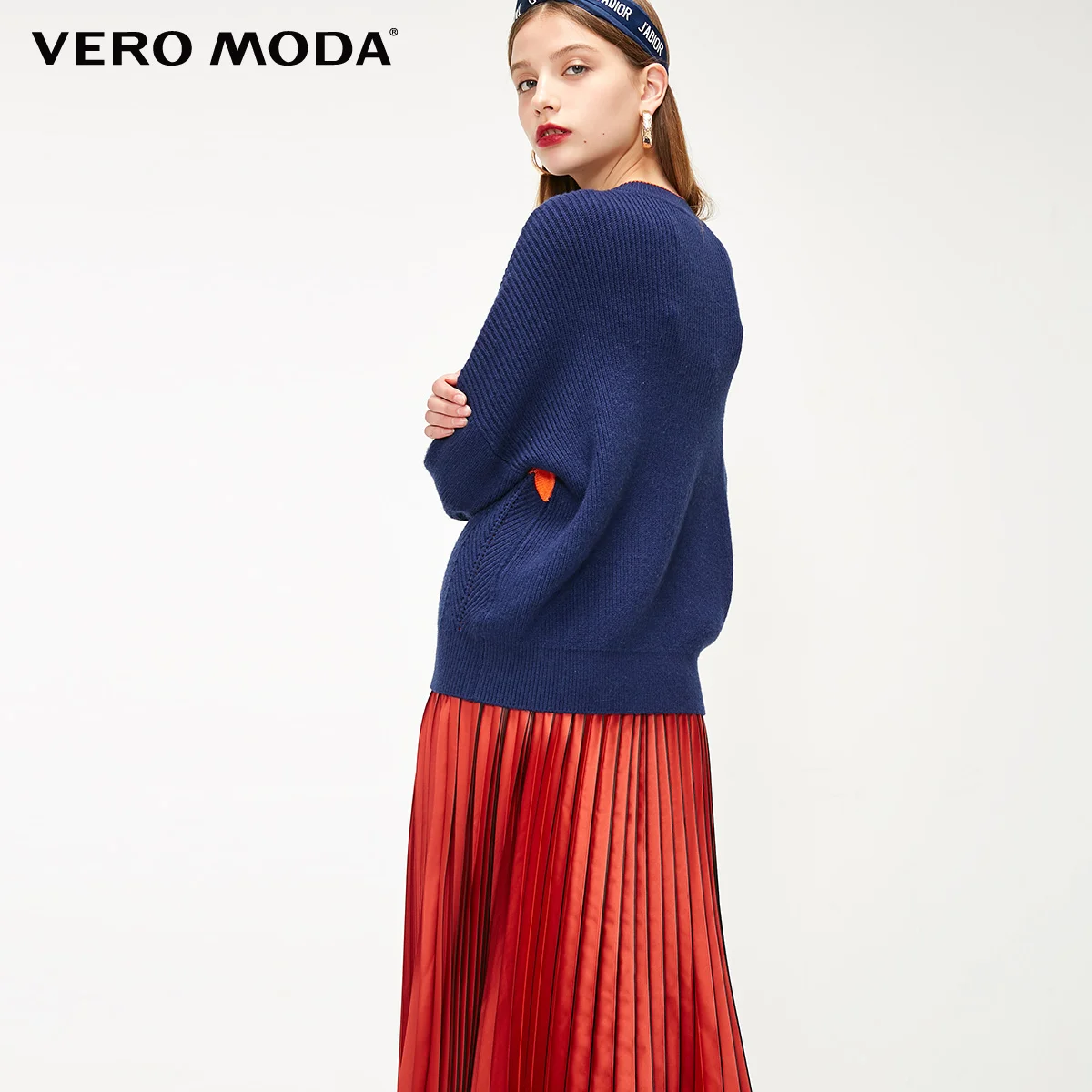 Vero Moda женские контрастные круглый вырез с заниженным плечом трикотажные | 319113521