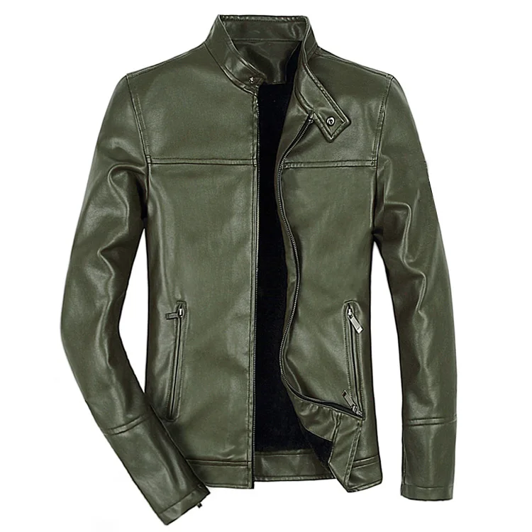 army green5 Мужские кожаные куртки, пальто, мужская мода, панк стиль, для мужчин, из искусственной кожи, тонкая мотоциклетная уличная одежда, топы, блузка, верхняя одежда, Masculina - Цвет: army green5
