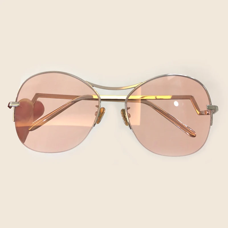 Брендовые Солнцезащитные очки женские Ретро круглая оправа из сплава градиентные линзы дизайнерские UV400 Защитные Линзы новые высококачественные оттенки - Цвет линз: No4 Sunglasses