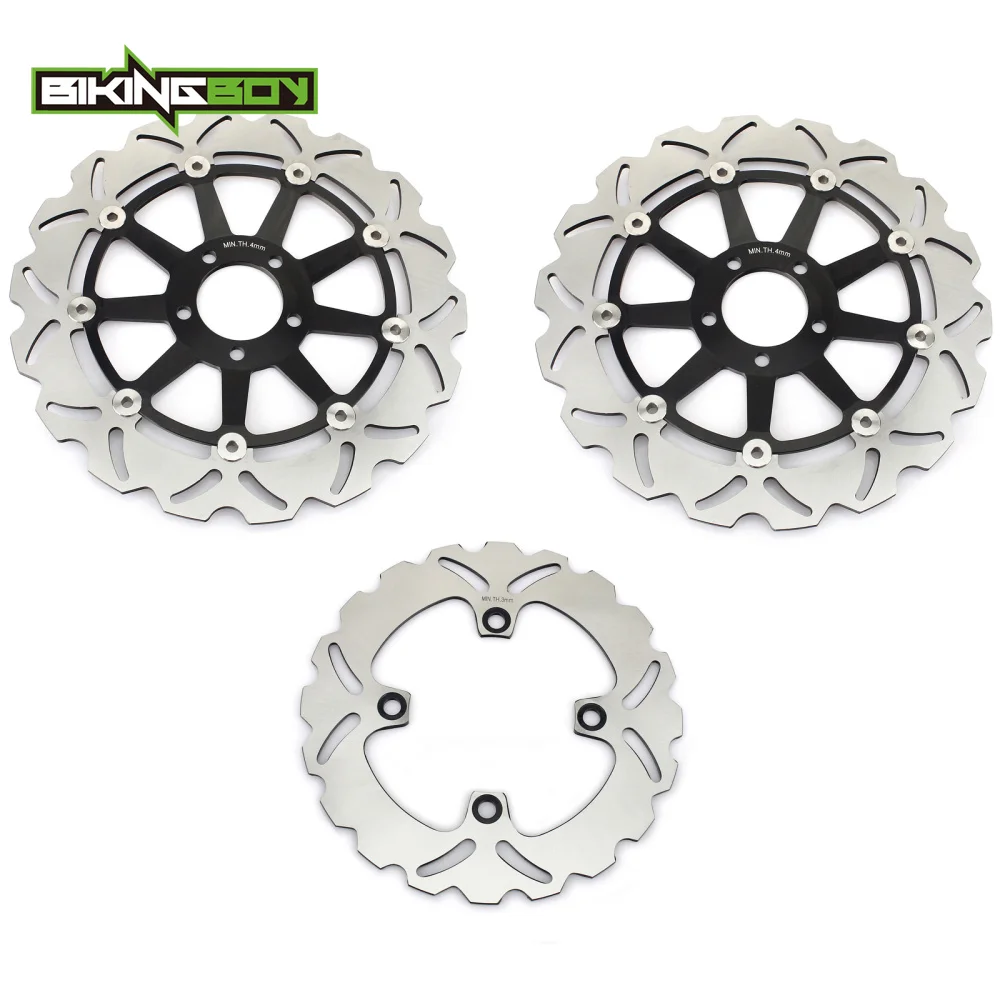 BIKINGBOY для KAWASAKI ZX12R Ninja 2000 2001 2002 2003 00 01 02 03 плавающие волнистые черные золотые Передние Задние тормозные диски роторы