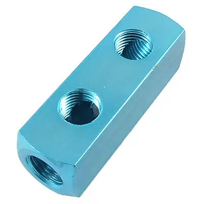 

11.6mm 5/11" Threaded Ports 2 Way Quick Connect Air Hose Manifold Block