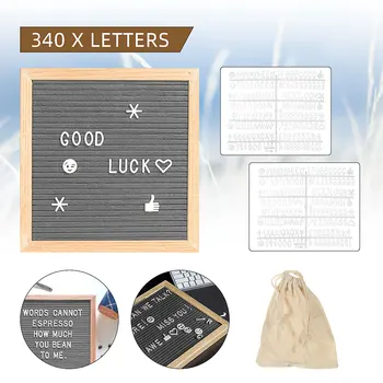 

Felt Letter Board Alphabet Wooden Frame Decorative Changeable Characters Letter Boards Sign Message Office Home Decor