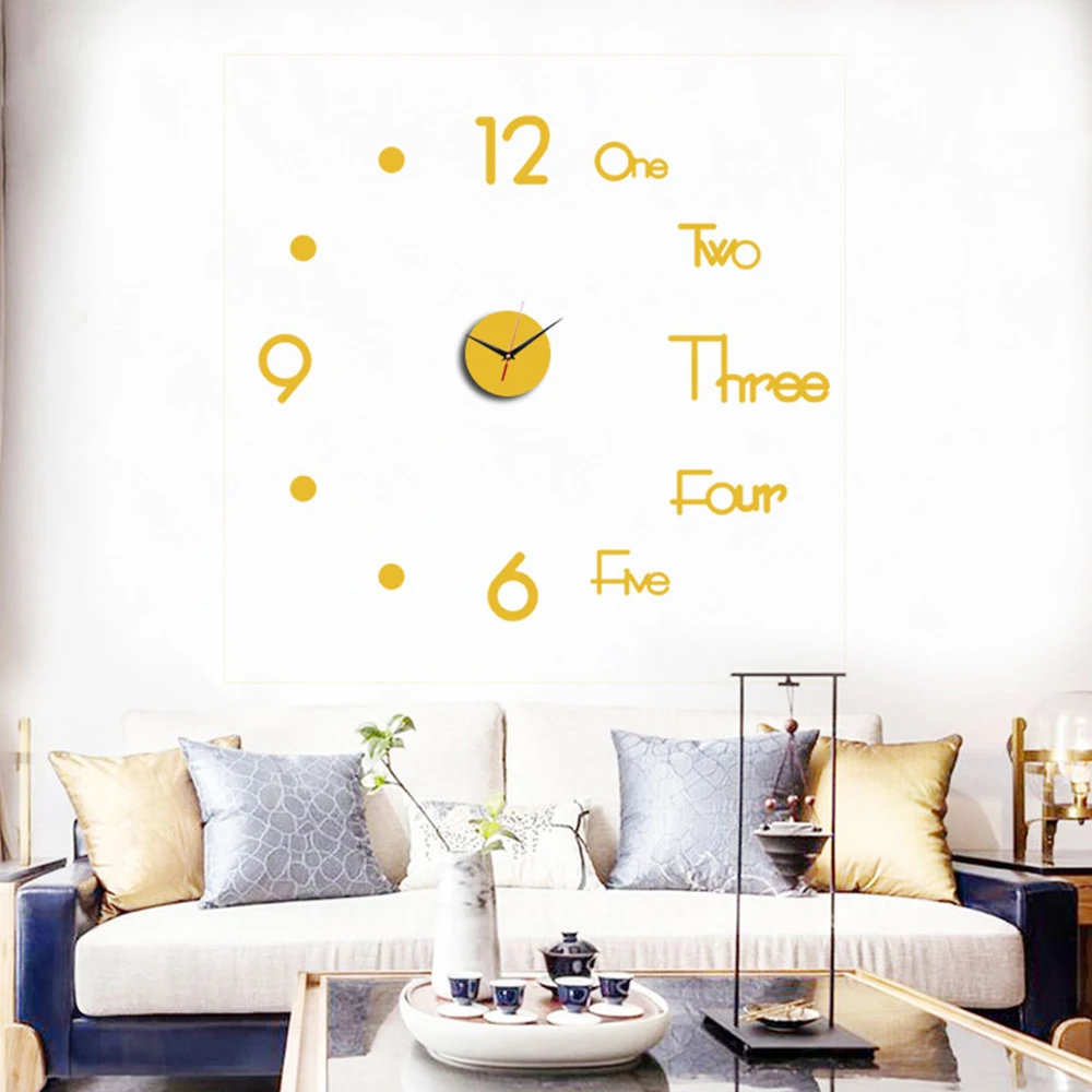 3D Wall Clock Acrylic Mirror Wall Stickers Modern DIY Wall Clocks Home Decor Living Room Quartz Needle reloj de pared 2020 NEW 23