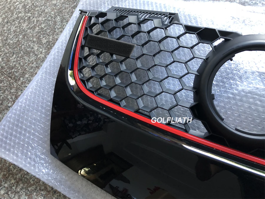 ABS передний бампер решетка красный полоса центр колпак сетки гриль для Volkswagen Golf