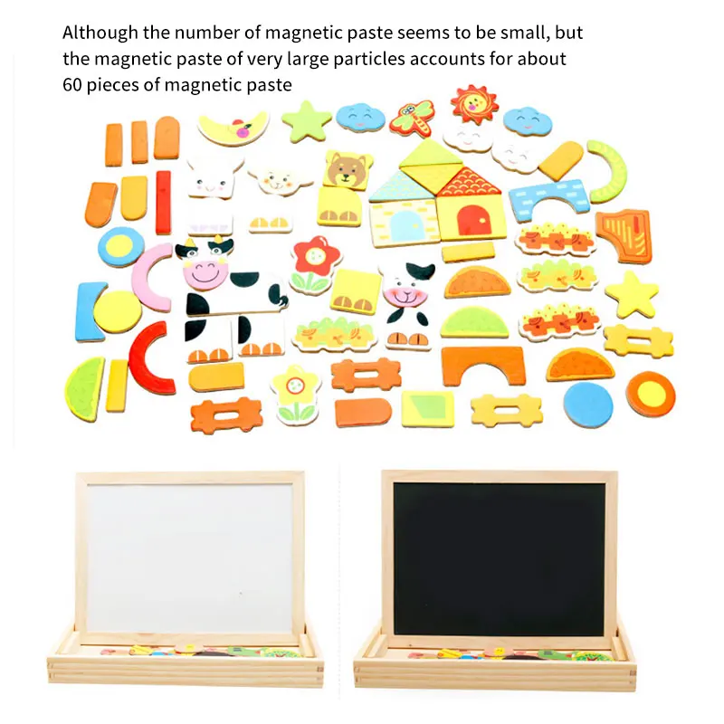 Wooden Refrigerator Magnet Fridge Stickers Animal Cartoon Colorful Kids Toys Children Educational Puzzle Board Creativity Game | Спорт и