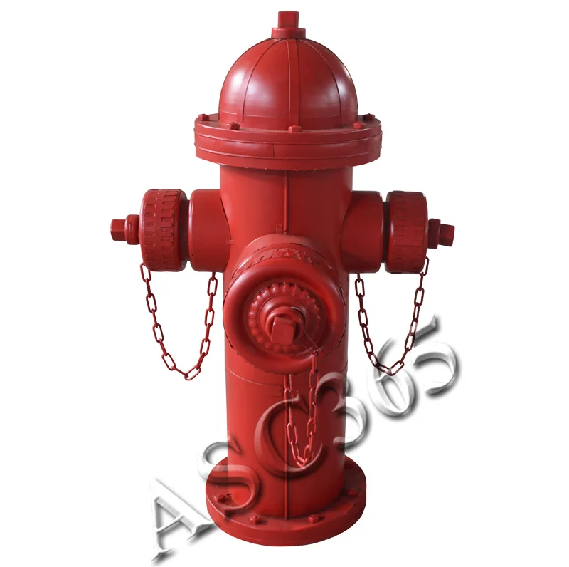 Vintage Garden Sculpture Fire Plug Fire Hydrant Style Garden Statue Red Metal