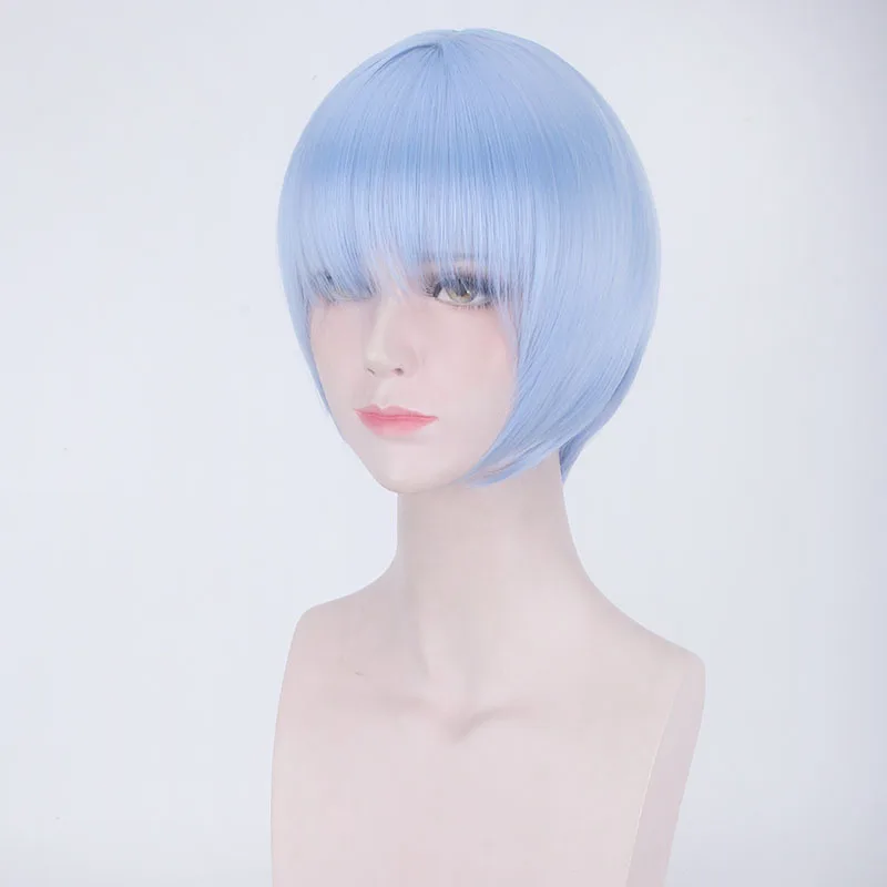 NEON GENESIS EVANGELION EVA Wigs парики короткие светло-голубые термостойкие синтетические волосы Perucas Косплей парик+ парик Кепка