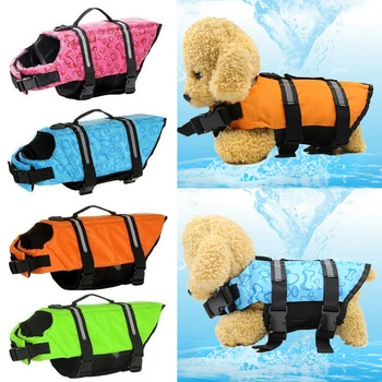 

Dog Life Jacket Vests Pet Dog Float Puppy Rescue Swimming Wear Safety Clothes Life Vest Suit Swimsuit With Reflective Strip
