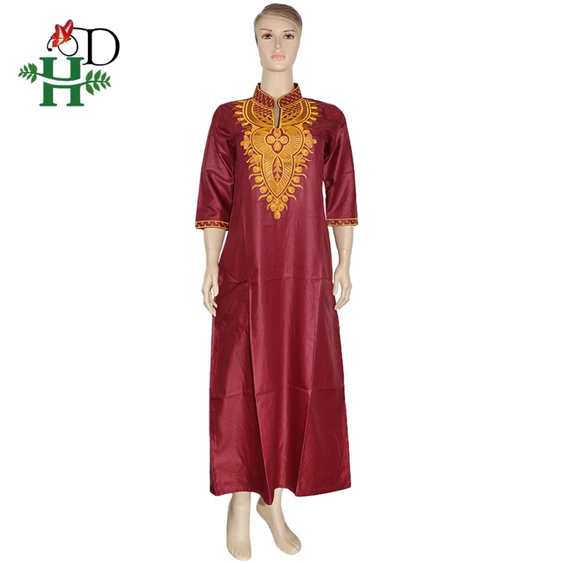 H&D, африканские женские платья, золотая вышивка, макси платье, Южная Африка, традиционная Дашики, одежда для девушек, Анкара, платья, ropa mujer - Цвет: Красный